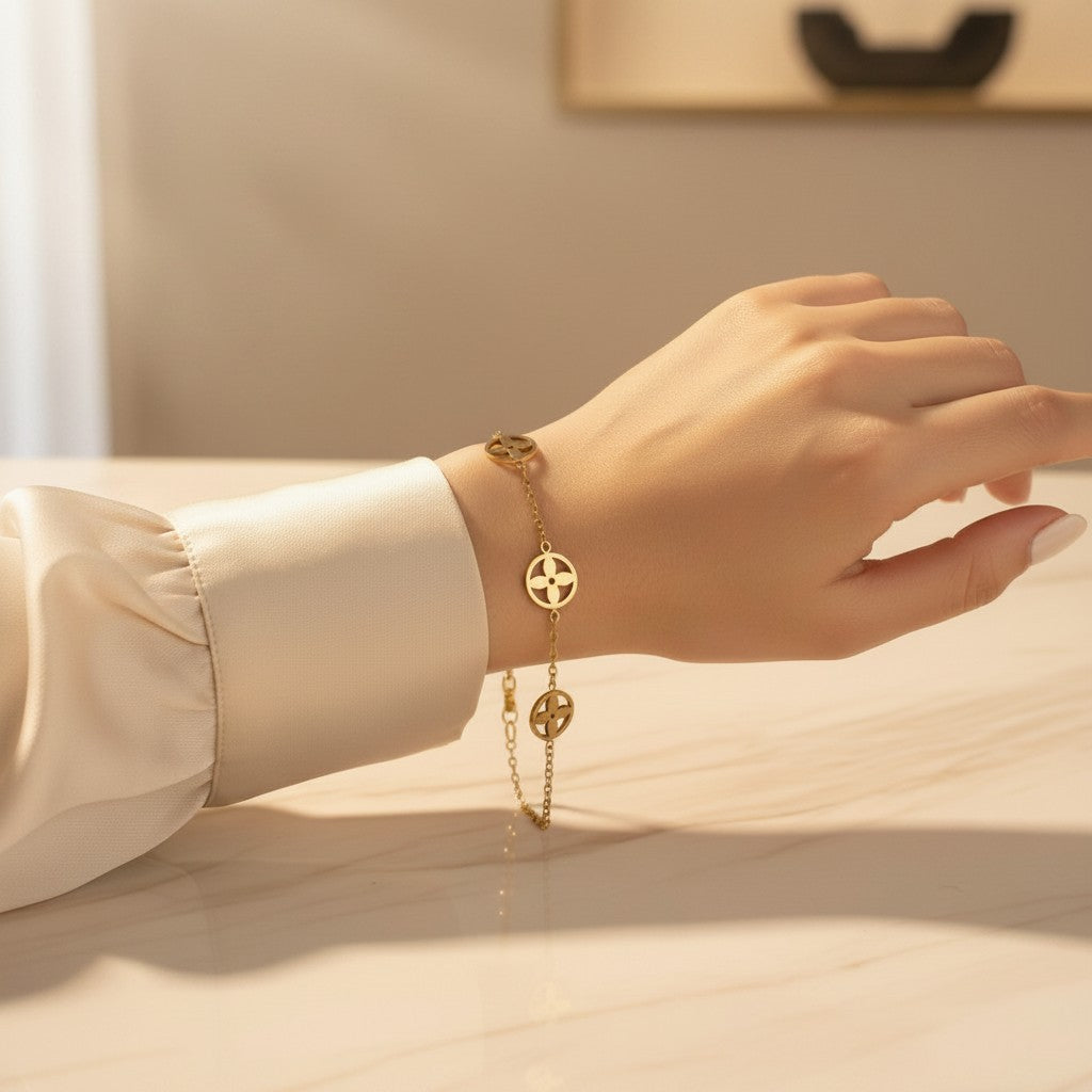 Medaglione Clover & Flower Bracelet