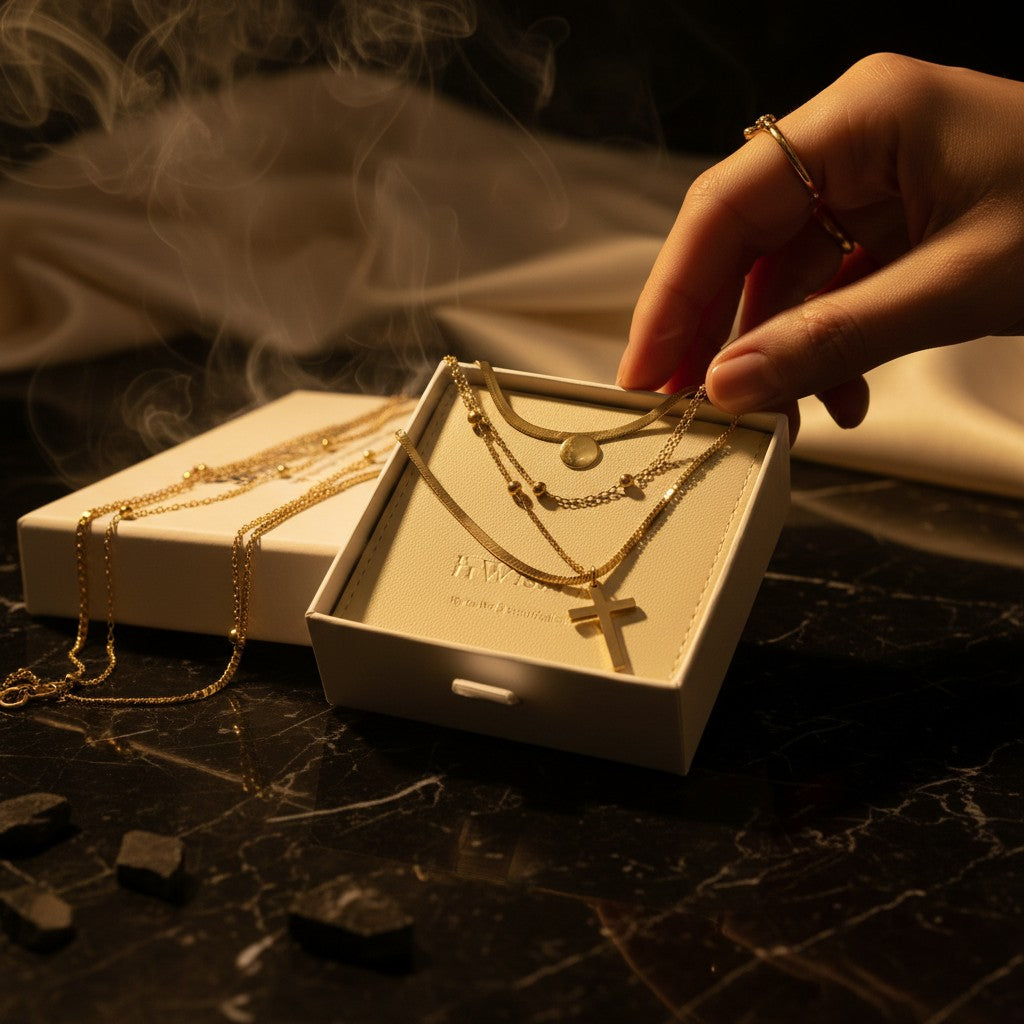 Trinita Triple Chain Cross Necklace