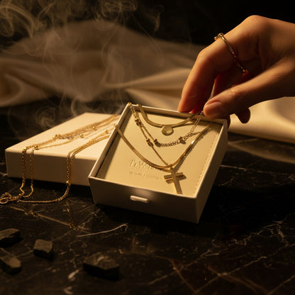 Trinita Triple Chain Cross Necklace