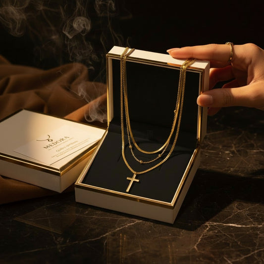 Trinita Triple Chain Cross Necklace