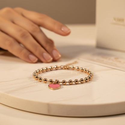 Dolce Pink Heart Bead Bracelet