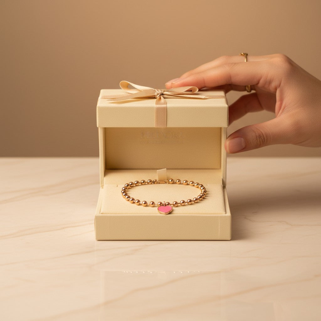 Dolce Pink Heart Bead Bracelet