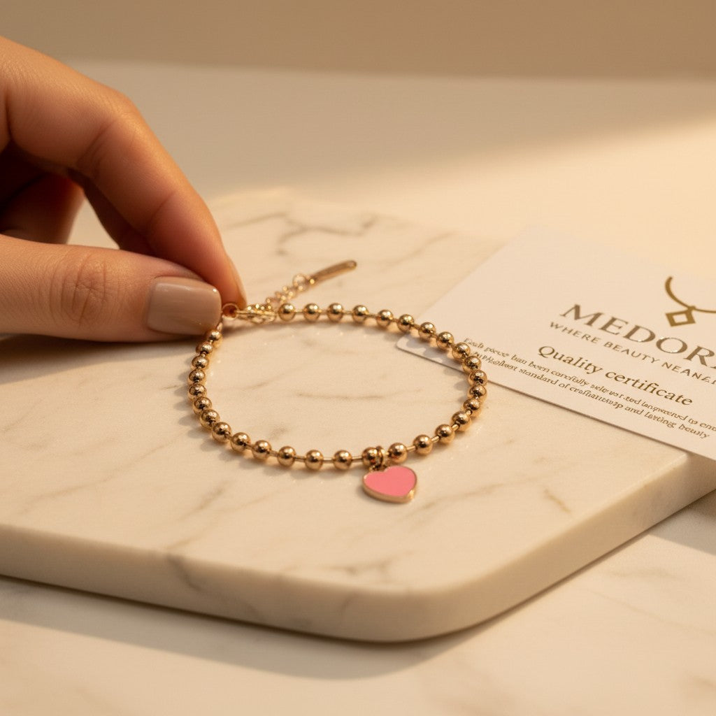 Dolce Pink Heart Bead Bracelet