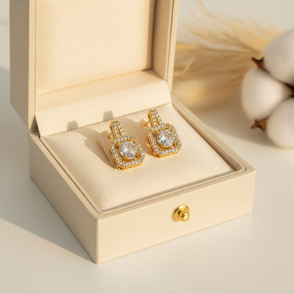 Quadra Mini Cubic Zirconia Stud Earrings