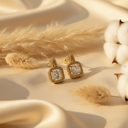 Quadra Mini Cubic Zirconia Stud Earrings