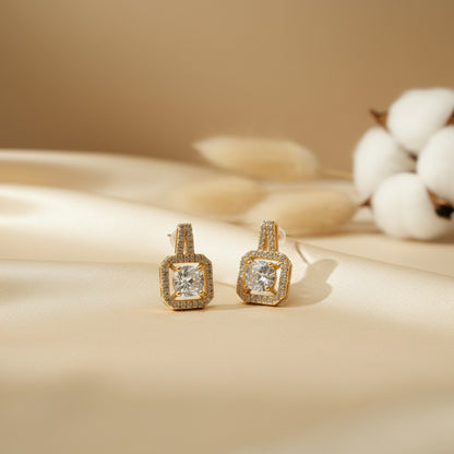 Quadra Mini Cubic Zirconia Stud Earrings