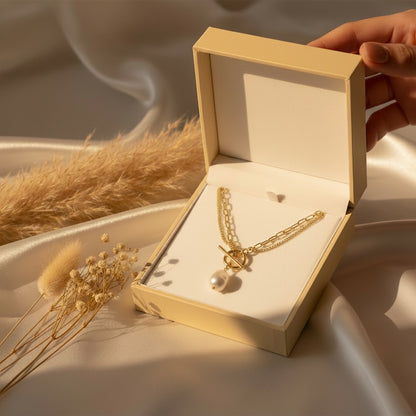 Barocco T-Bar Layered Pearl Necklace