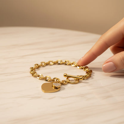 Amore T-Bar Heart Bracelet