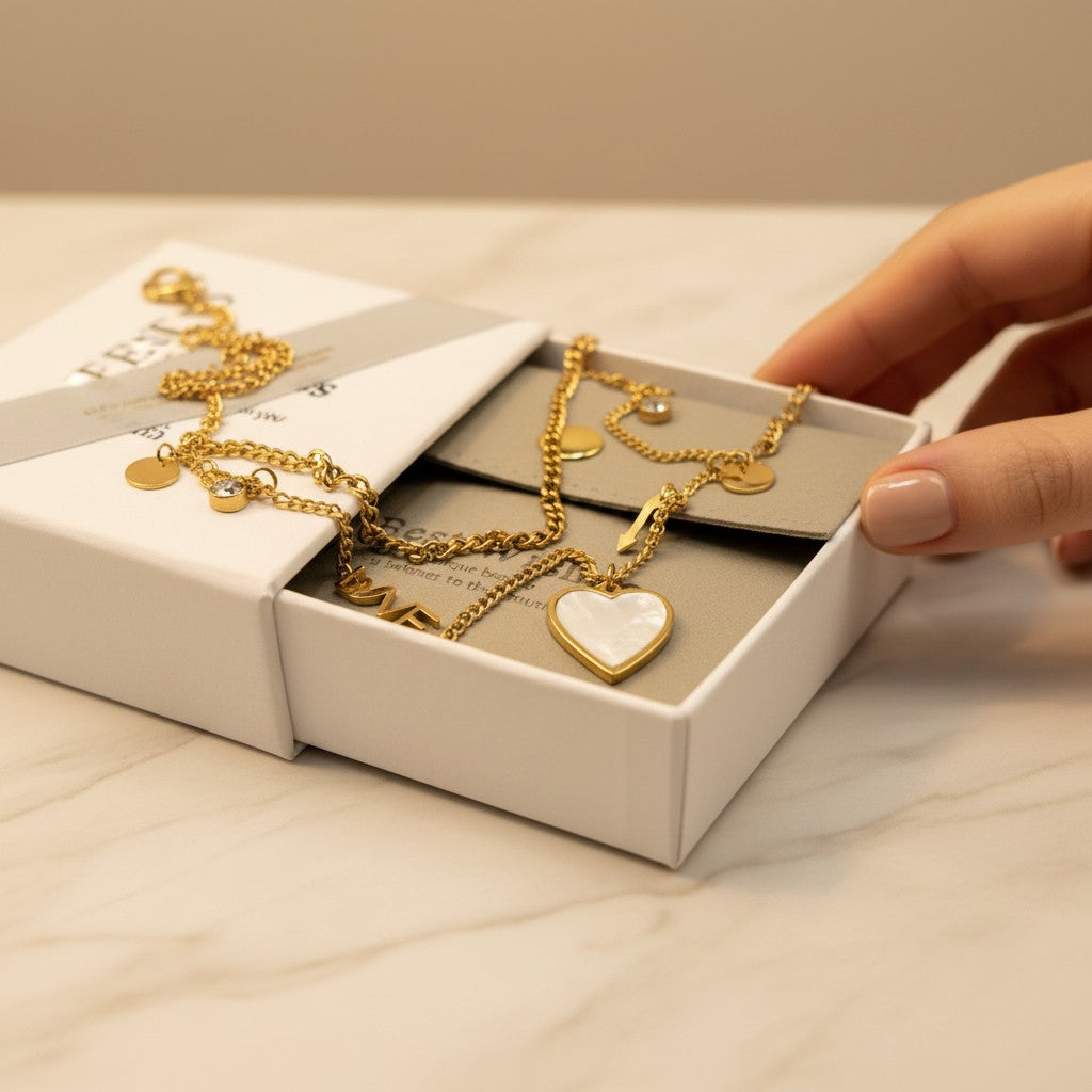 Amore Love & Key Layered Necklace