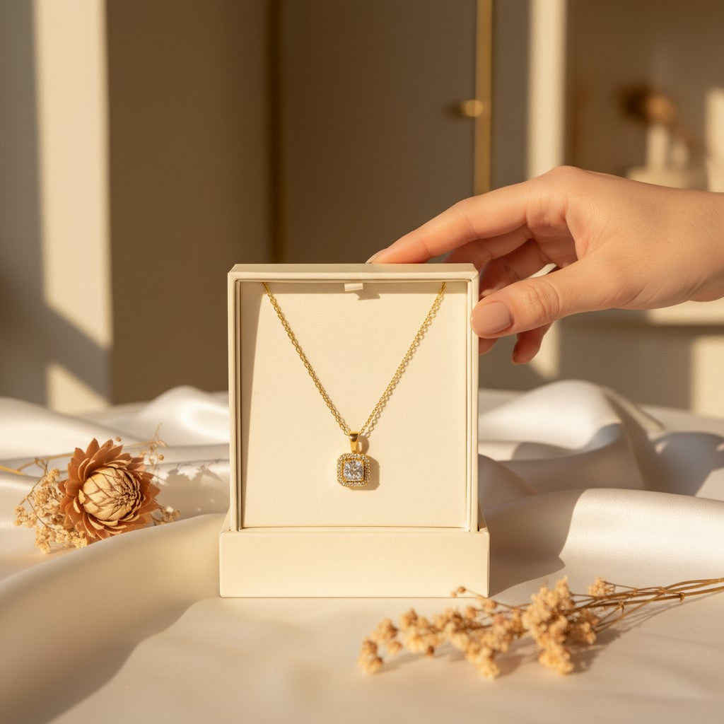 Ghiaccio Rectangle Cubic Zirconia Necklace