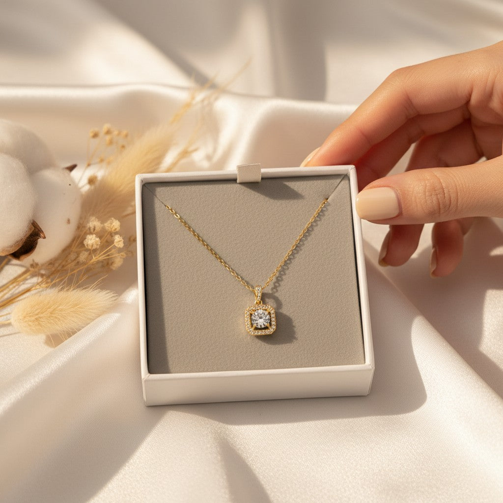 Ghiaccio Rectangle Cubic Zirconia Necklace