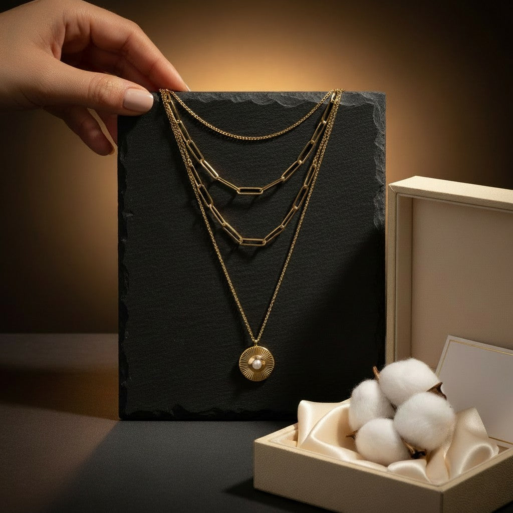 Occhio Medallion Layered Necklace