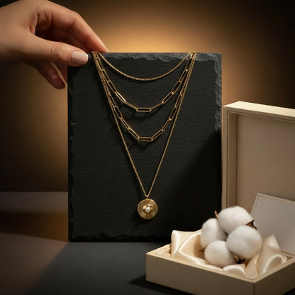 Occhio Medallion Layered Necklace