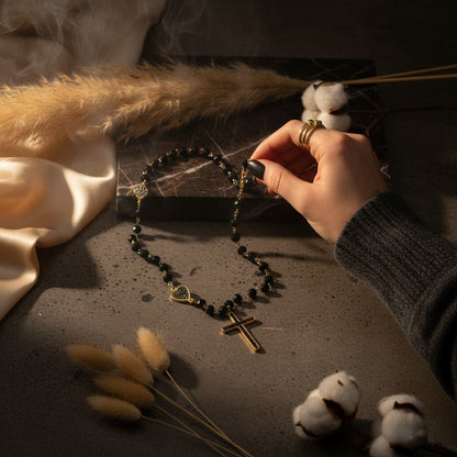 Nero Cross Necklace & Bracelet Set