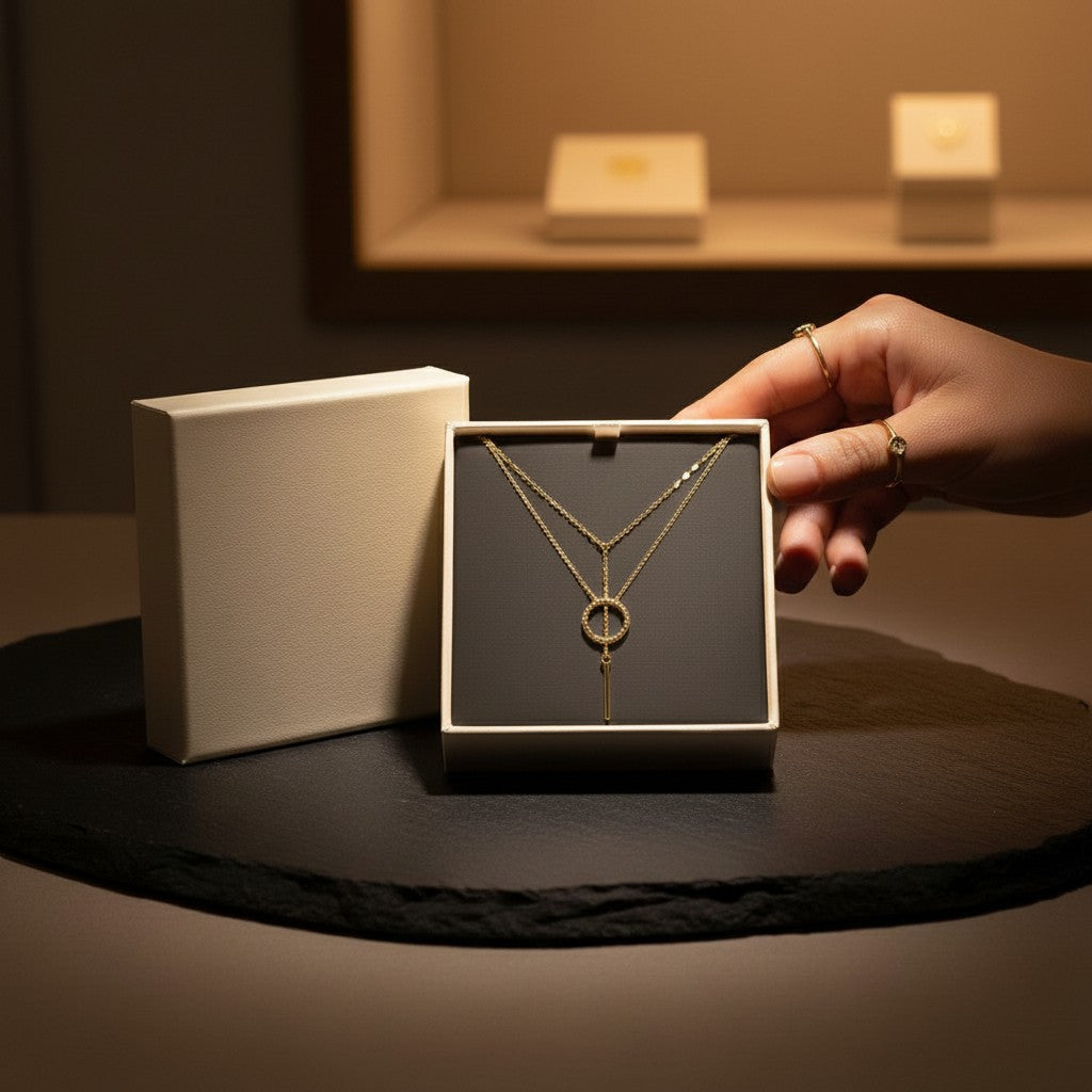Cerchio Layered Ring & Bar Necklace