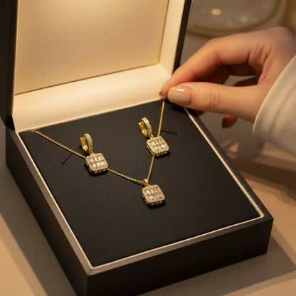 Palazzo Cubic Zirconia Earrings & Pendant Set