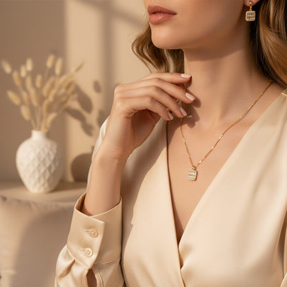 Palazzo Cubic Zirconia Earrings & Pendant Set