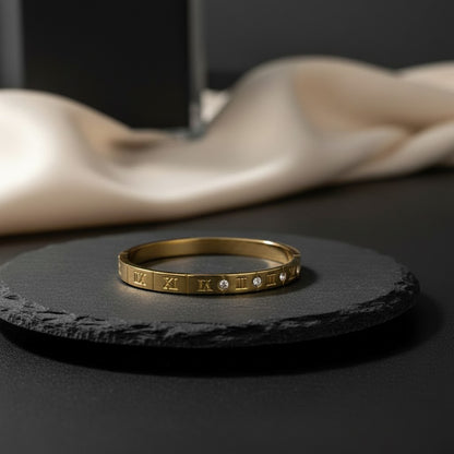 Roma Numeral Cubic Zirconia Bangle