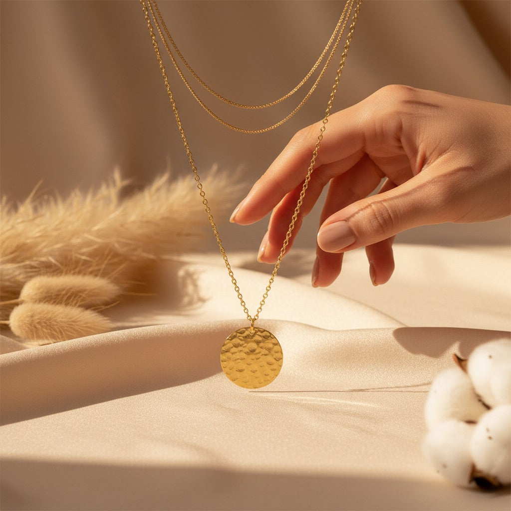 Triplice Layered Disc Necklace