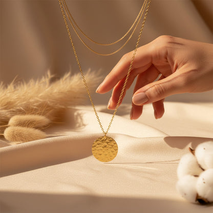 Triplice Layered Disc Necklace