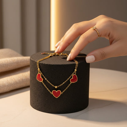 Doppio Heart Bead Bracelet