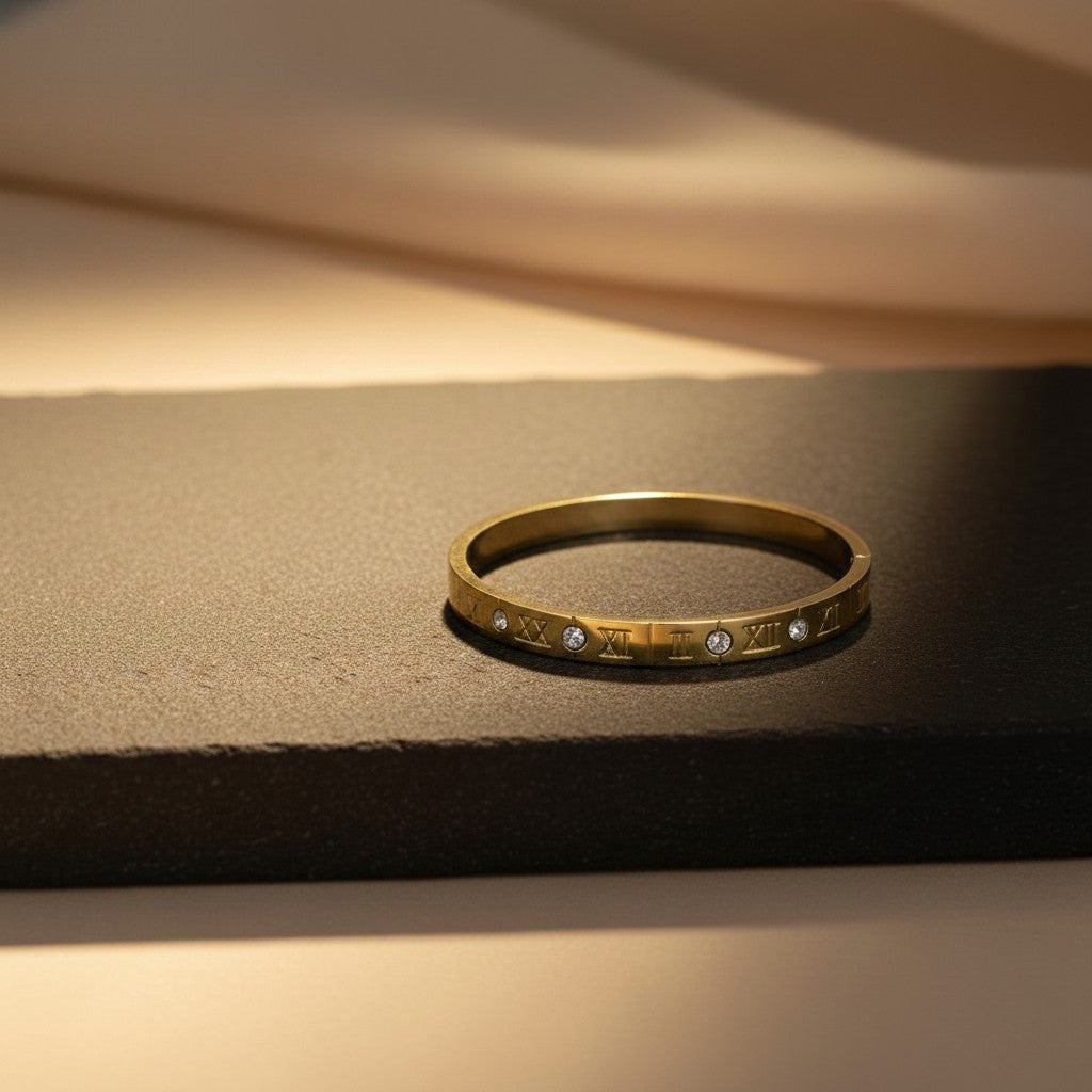 Roma Numeral Cubic Zirconia Bangle