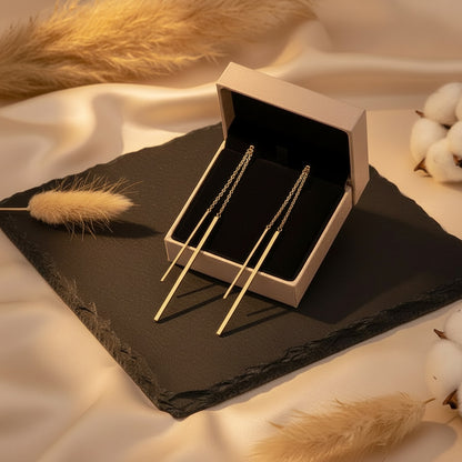 Linea Gold Bar Threader Earrings