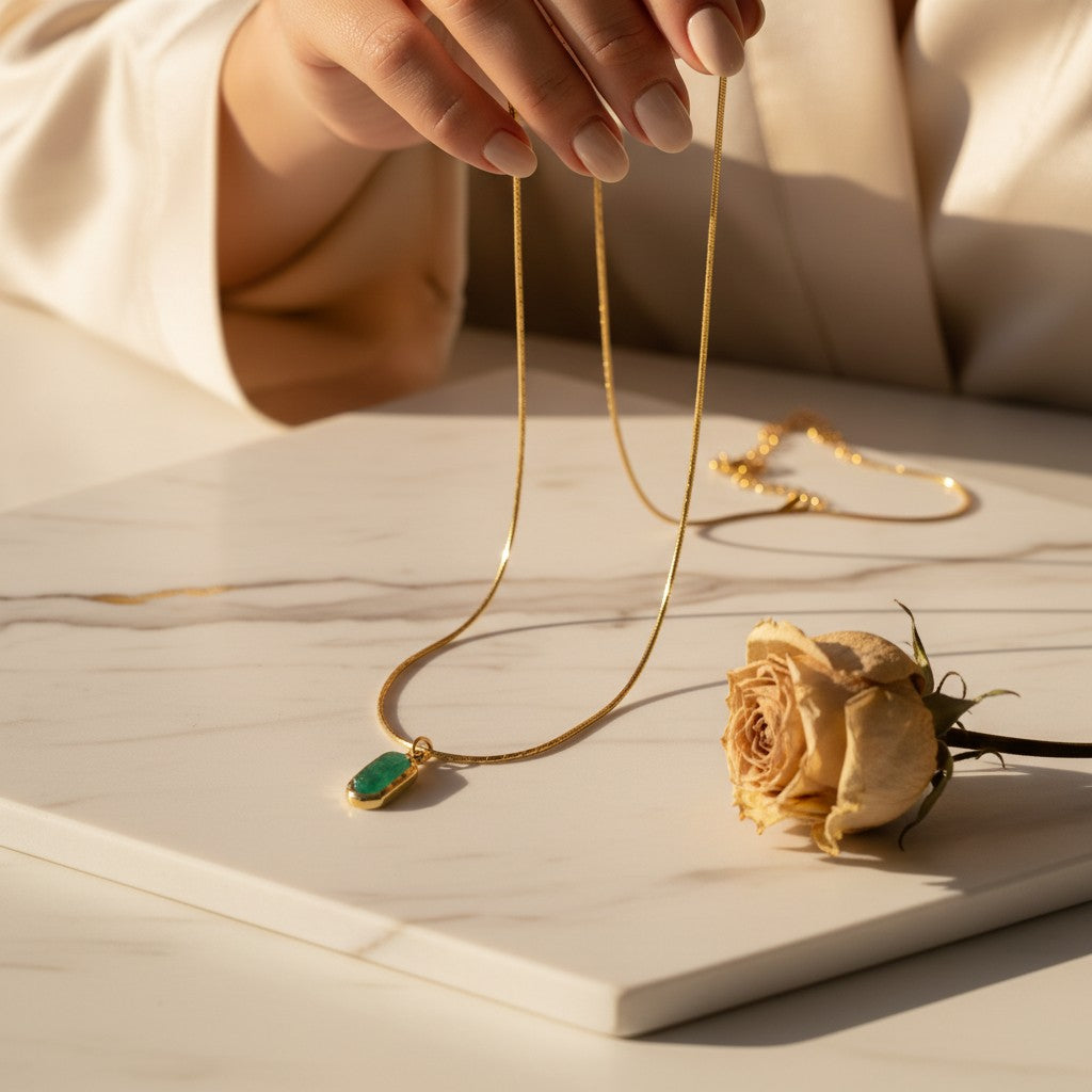Giada Green Stone Necklace