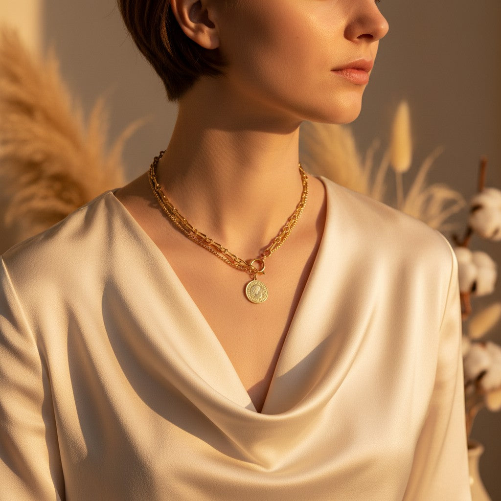 Moneta Coin Portrait Necklace