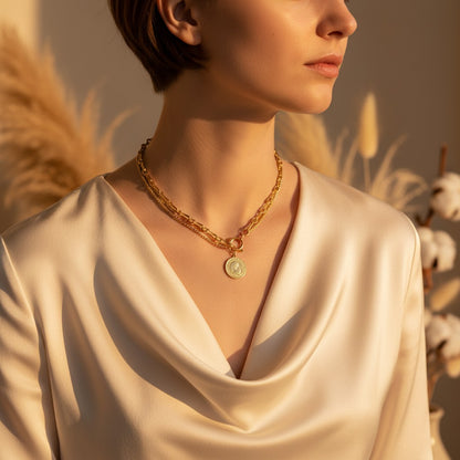 Moneta Coin Portrait Necklace