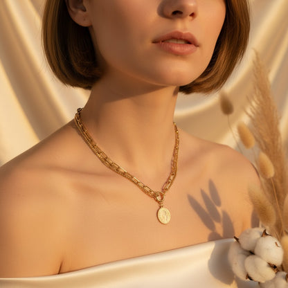 Moneta Coin Portrait Necklace