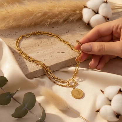 Moneta Coin Portrait Necklace