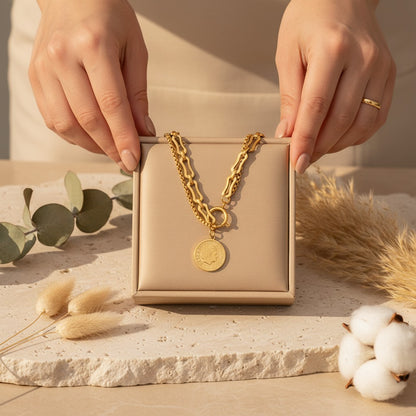 Moneta Coin Portrait Necklace