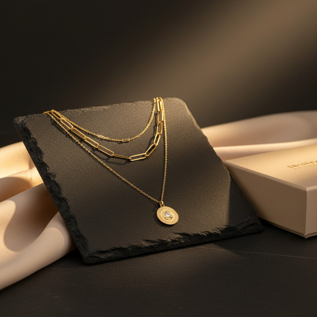 Occhio Medallion Layered Necklace