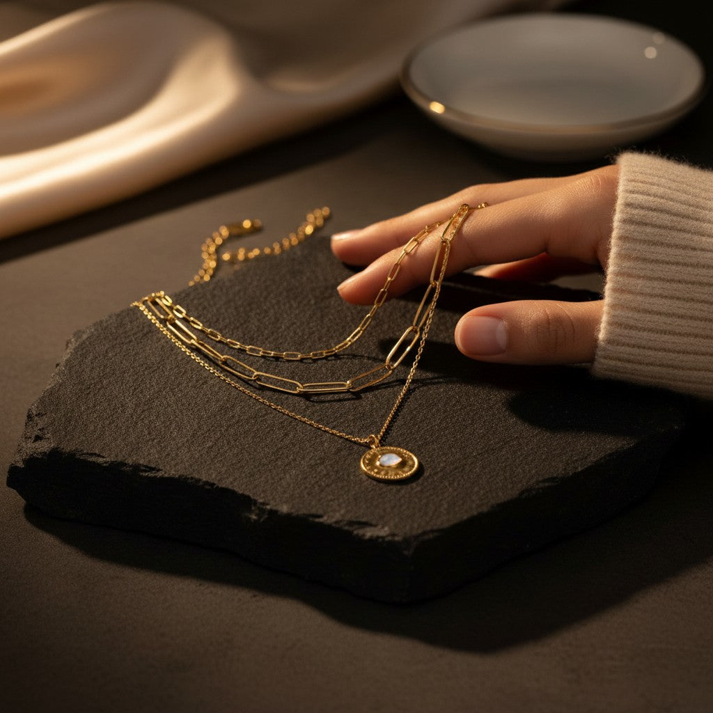 Occhio Medallion Layered Necklace