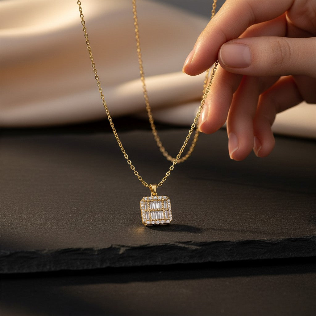 Palazzo Cubic Zirconia Earrings & Pendant Set