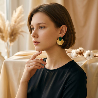 Ventaglio Malachite Fan Earrings