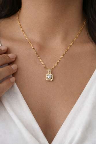 Ghiaccio Rectangle Cubic Zirconia Necklace
