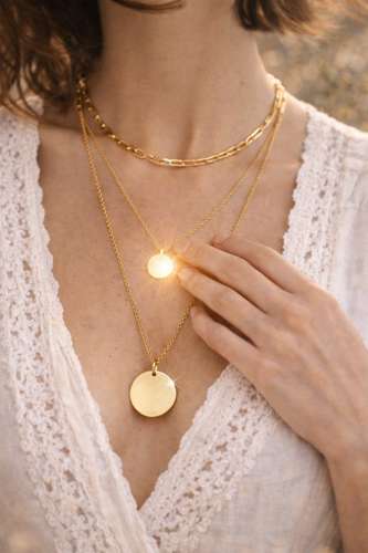 Doppio Double Disc Layered Necklace