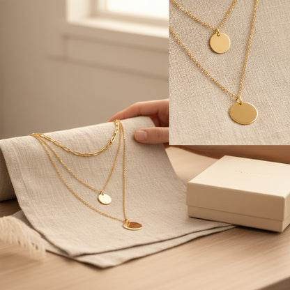 Doppio Double Disc Layered Necklace