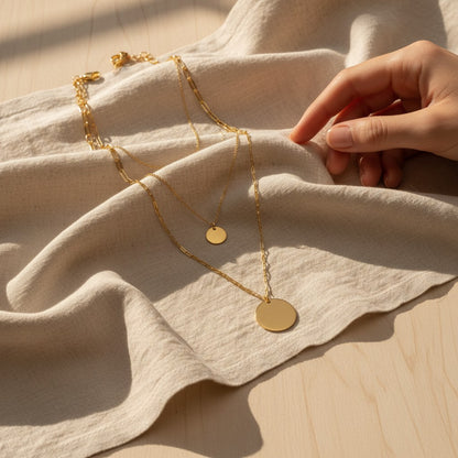 Doppio Double Disc Layered Necklace