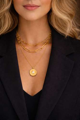 Occhio Medallion Layered Necklace